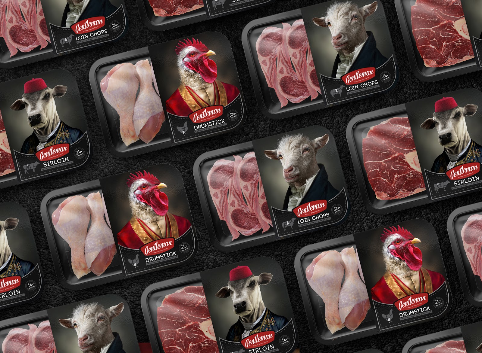 冷鲜冰鲜牛肉羊肉鸡肉包装设计